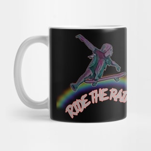 Ride the rainbow, skater girl Mug